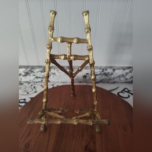 Vintage Gold Metal Palm Beach Each Style Art Deco Plate Book Rack